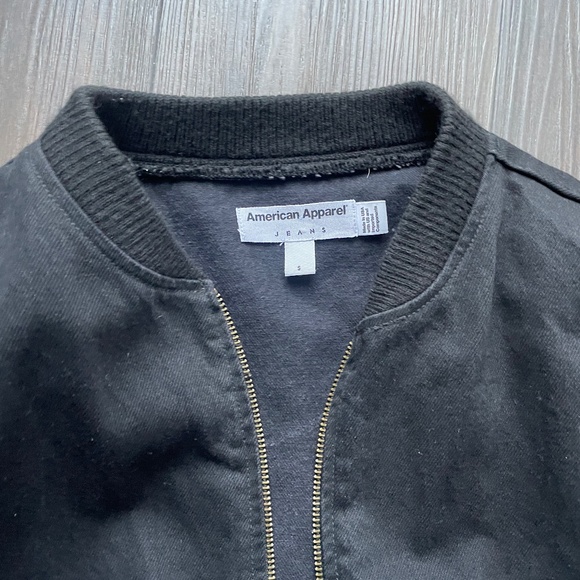 American Apparel Bomber Black Jacket - Picture 3 of 3